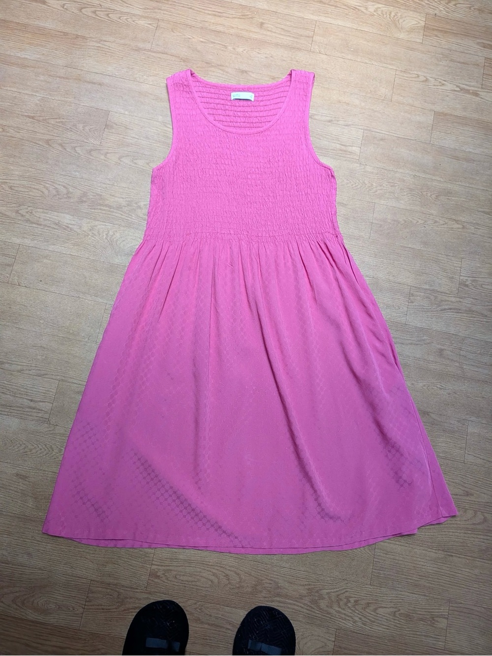 Women’s Pink Sleeveless Smocked Bodice Dress